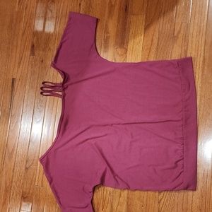 Size M off shoulder top half sleeves.